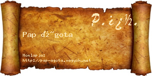 Pap Ágota névjegykártya