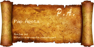 Pap Ágota névjegykártya